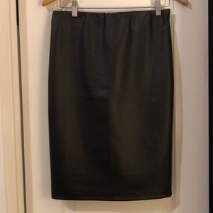 Black Faux Leather Pencil Skirt